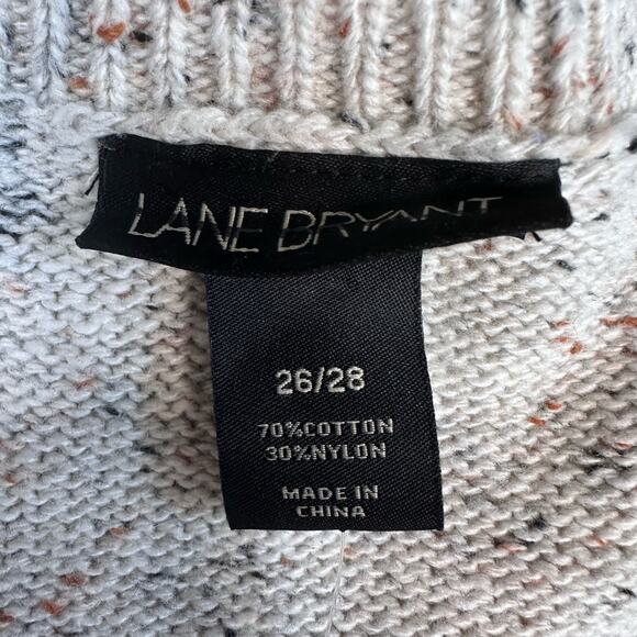 Lane Bryant Cream Multicolor Speckled Oversized Knit Sweater Womens Plus 26/28 - Picture 7 of 8